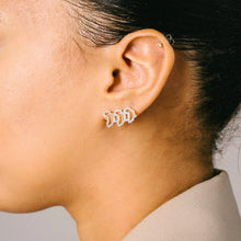 Load image into Gallery viewer, Sade Triune Crawler Africa Stud Earrings